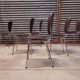 Set of 6 chairs in chrome and vinyl brand "le gal" 70