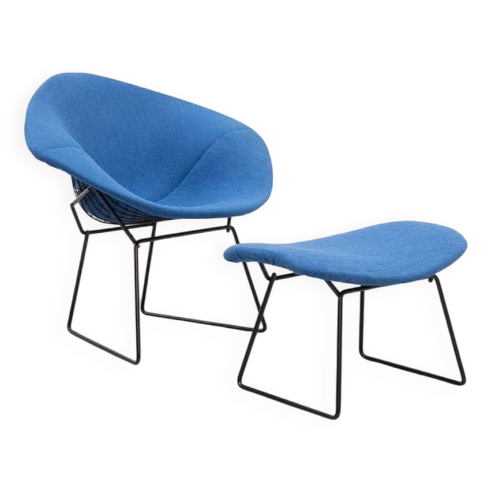 Diamond Armchair & Hocker by Harry Bertoia for Knoll