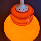 Vintage sixties orange glass pendant light