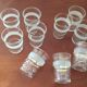 Lot de 10 verres anciens avec bandes granitées et dorées