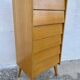 Vintage 1960s chest of drawers with compass legs and 6 slanted drawers