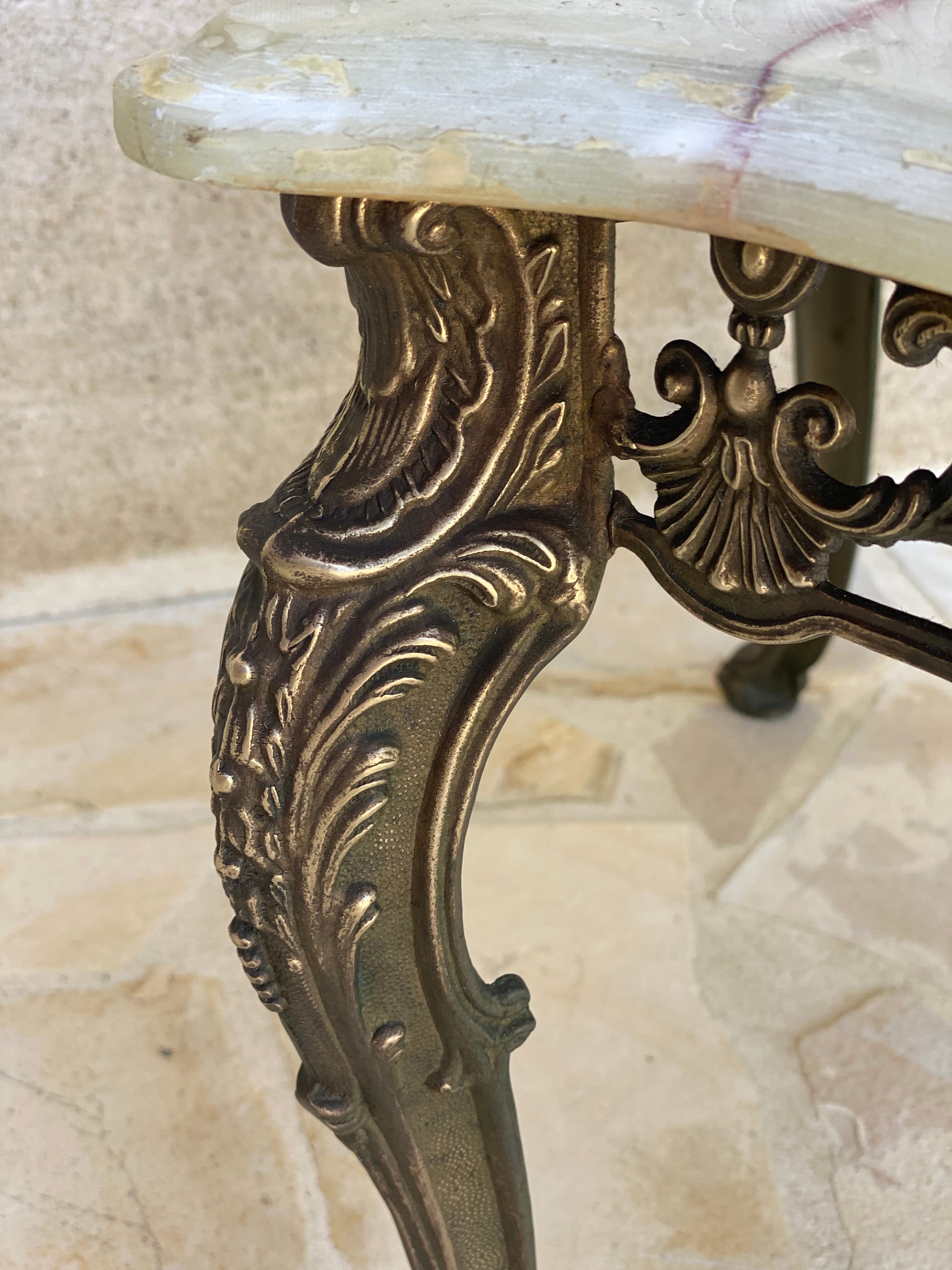 Brass and marble coffee table