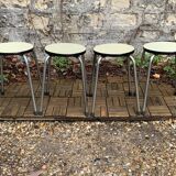 Vintage stackable stools Formica beige 1960