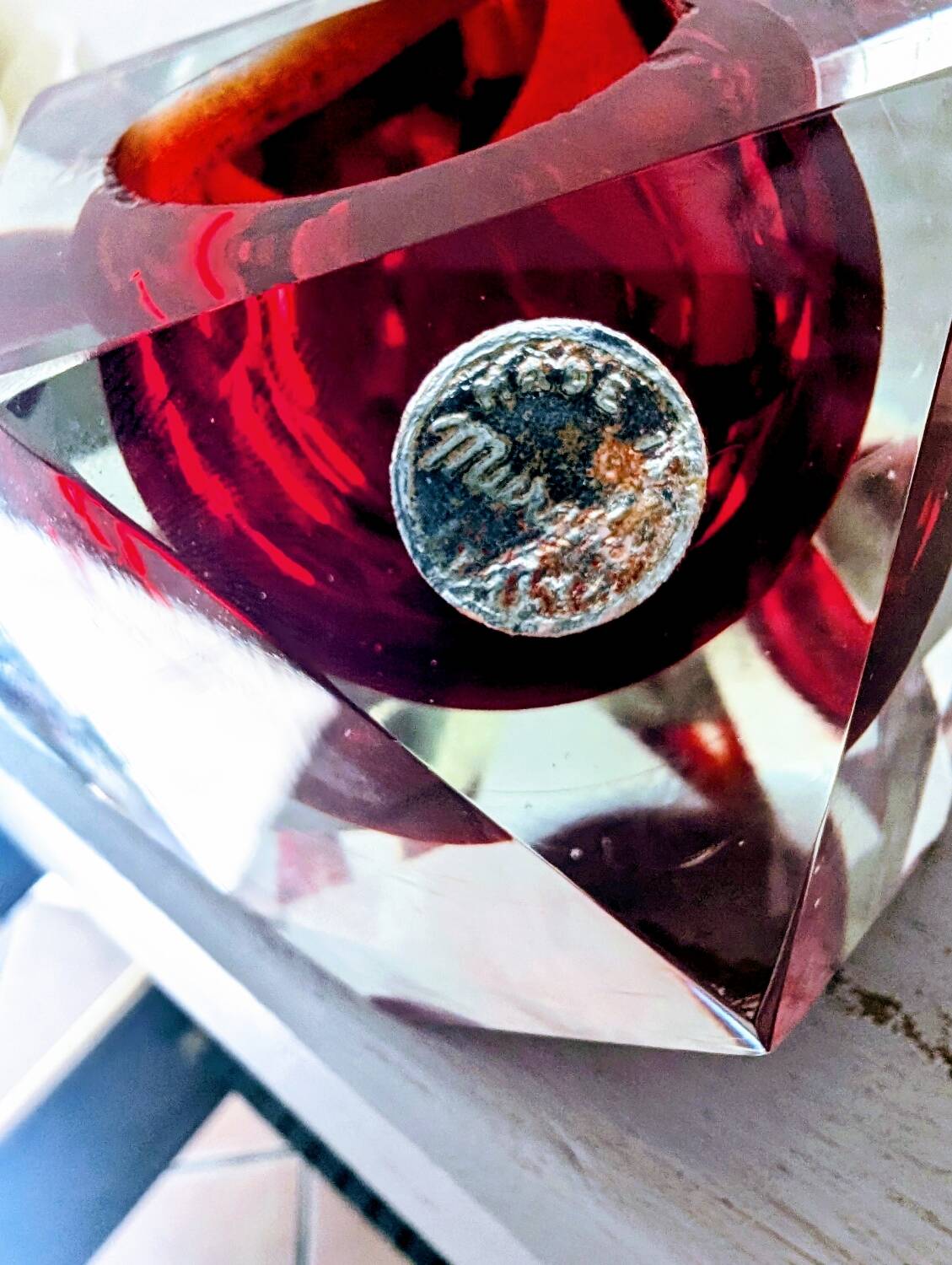 Murano Sommerso Block Candle Holder Design 60/70 Visible Label