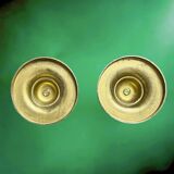 Pair of English polished brass candlesticks – vintage candle holders made in England – elegant classic decoration