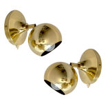Pair Vintage Spot Wall Lamp, 60s. Brass Globe
