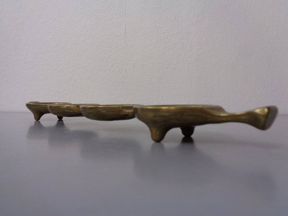 Brutalist Bronze Candleholder by Michael Harjes, 1960s