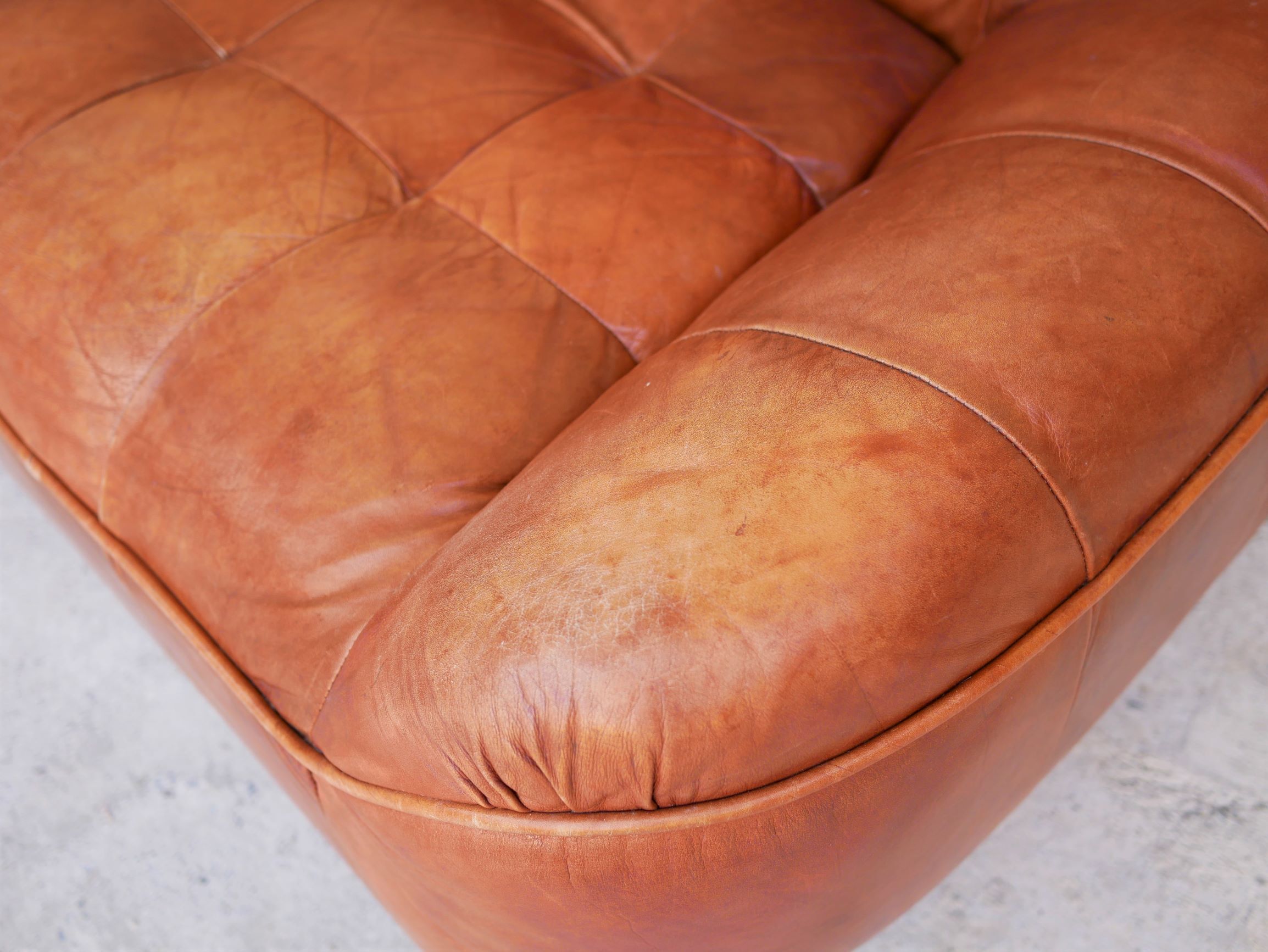 Brown vintage leather armchair