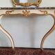 Console et miroir de style Louis XV en bois doré et marbre