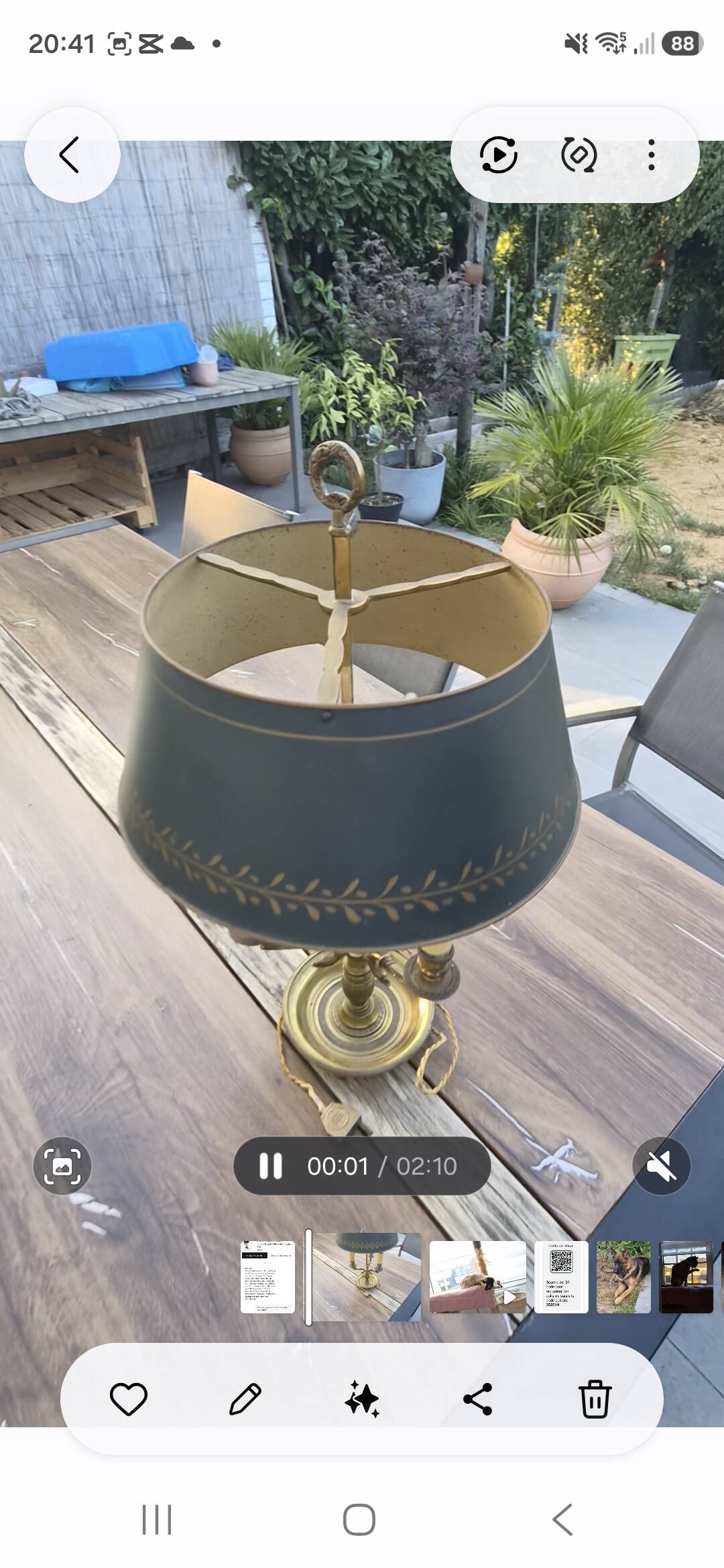 Vintage Bouillotte Lamp in Bronze – Empire/Directoire Style – Signed F.B.