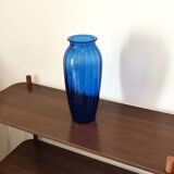 Blue glass vase