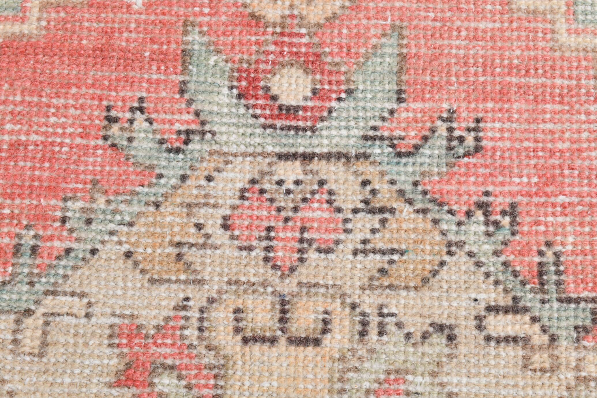 3x9 Red & Beige Vintage Persian Runner Rug, 98x285Cm SK 21187