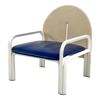 Blue and beige armchair "54 l" by Gae Aulenti for Knoll 1970