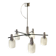 Large modernist chandelier in chromed metal and textured glass - 5 arms