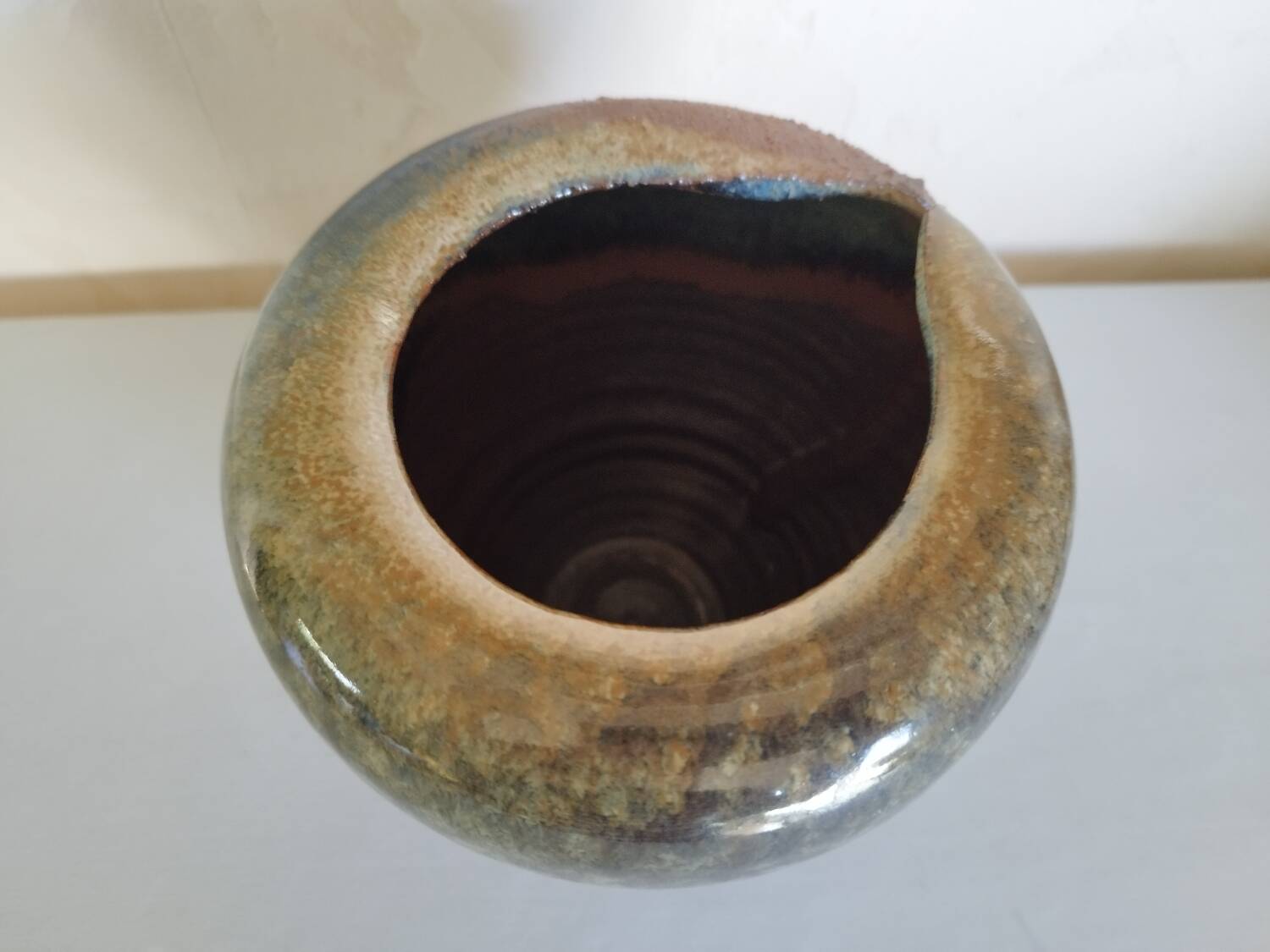 Vide-poche vase en grès émaillé
