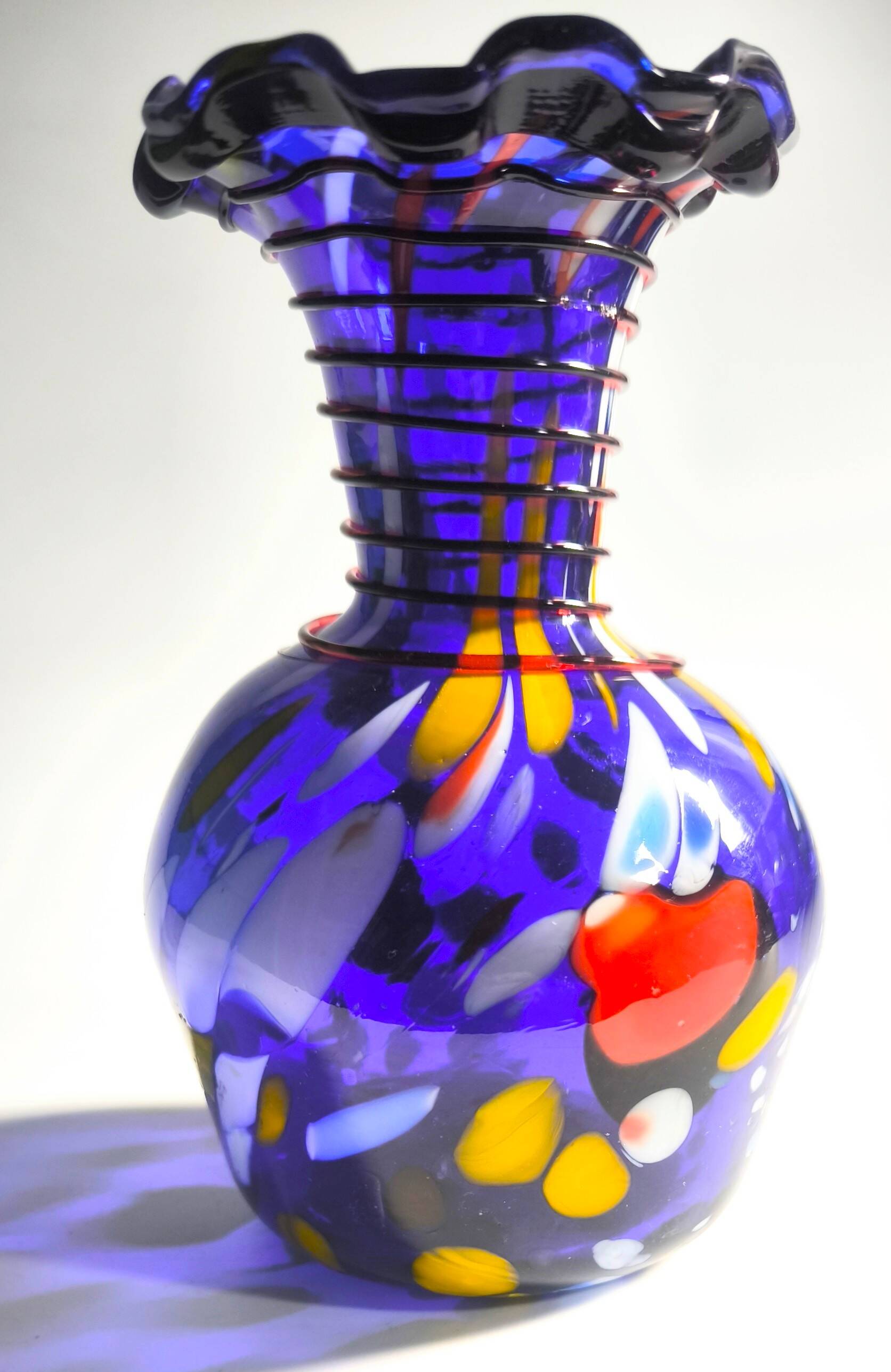 Vintage Murano Vase "Ruffled Rim" 1960s