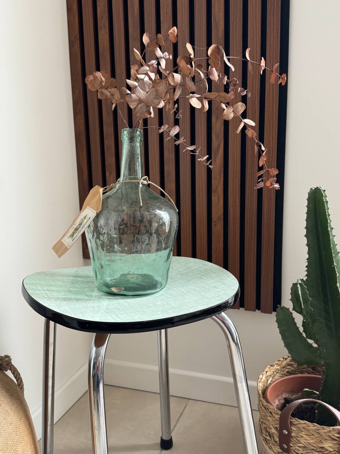 Vintage green Formica stool