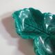 empty pocket cup vintage green ceramic leaf shape 3 leaves VALLAURIS