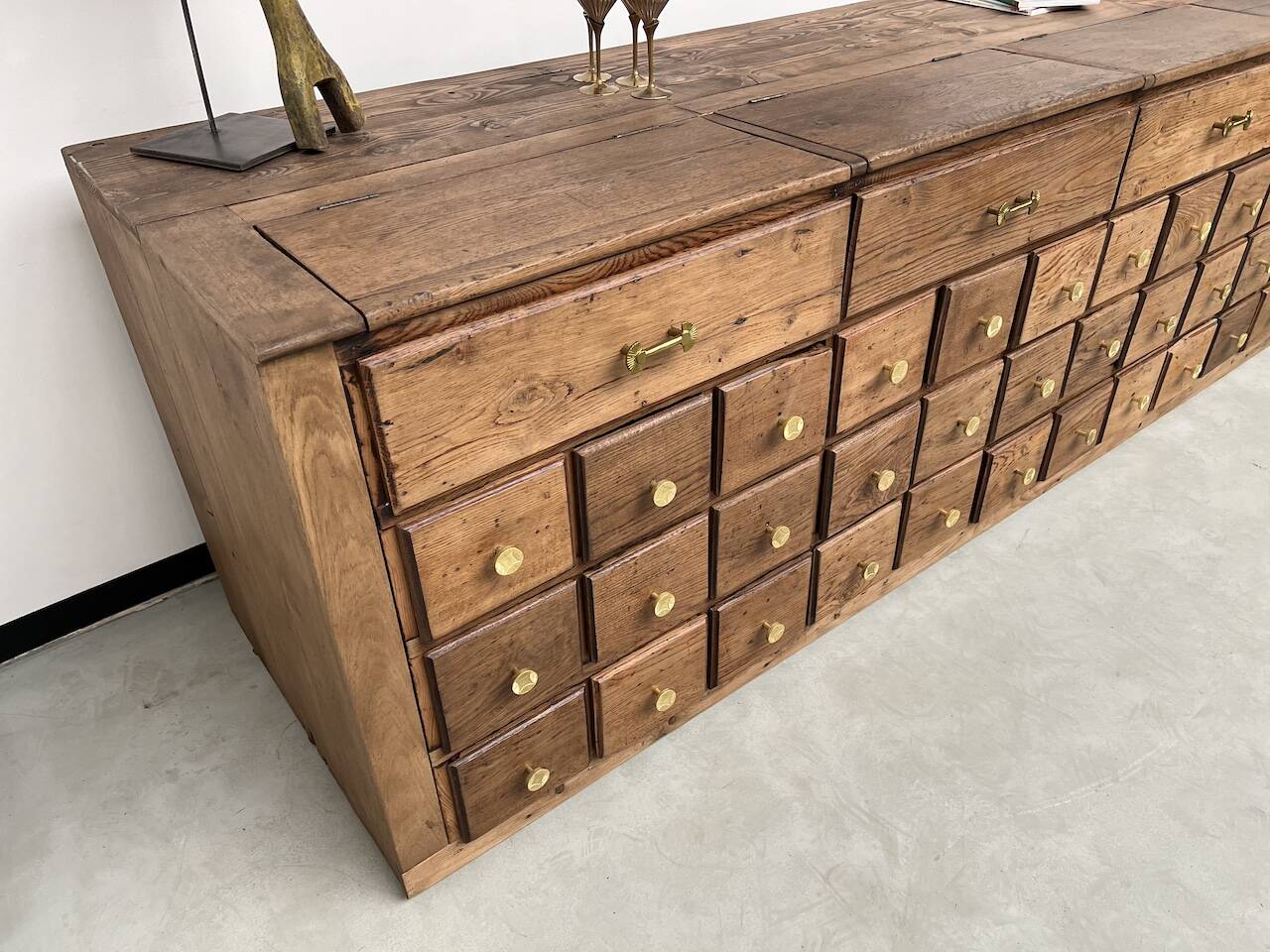Old trade furniture with oak drawers XL format