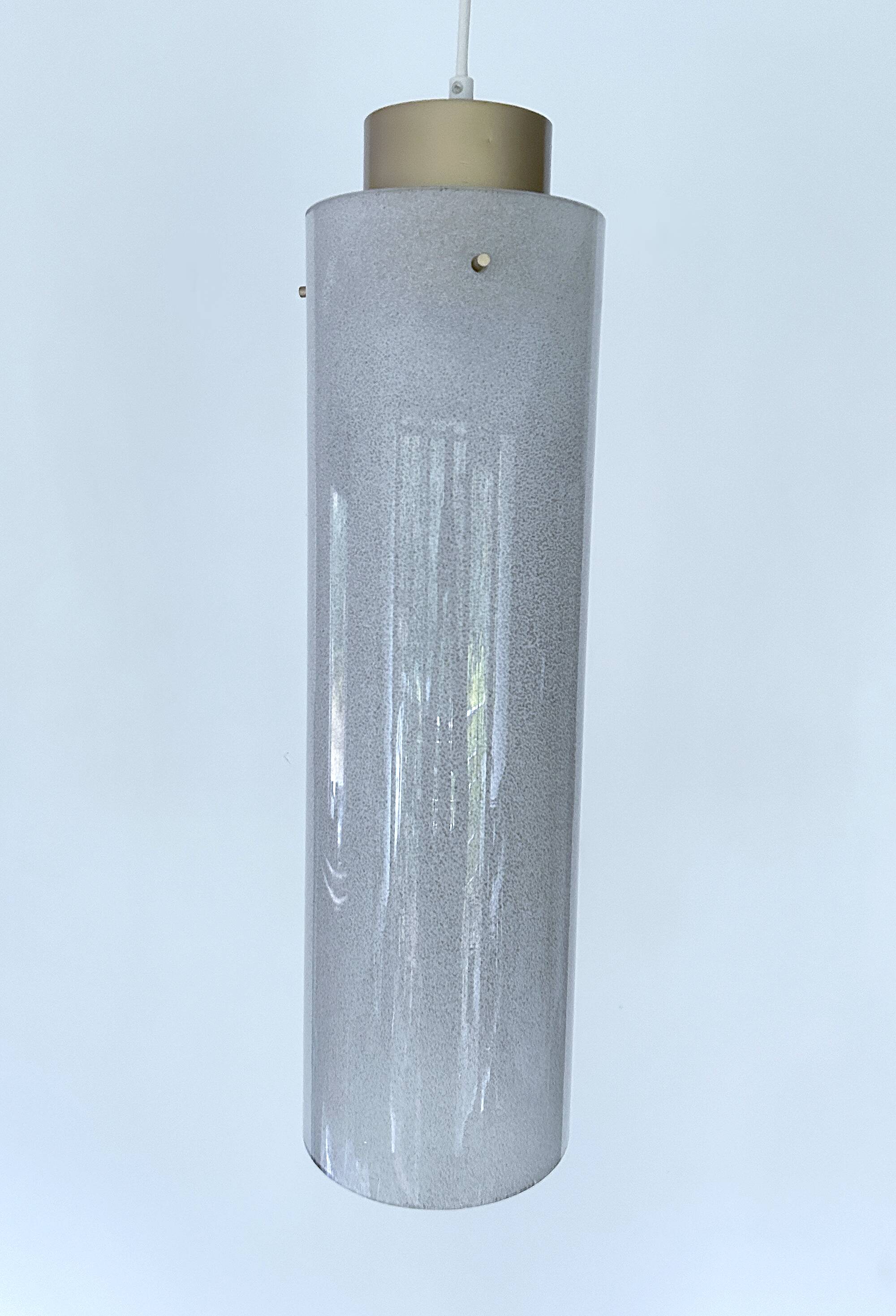 Large vintage glass pendant light, 60s