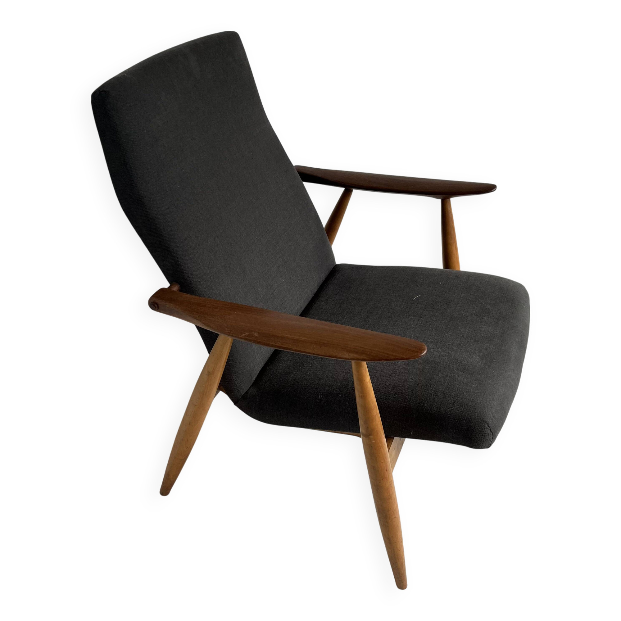 Vintage Scandinavian armchair and ottoman