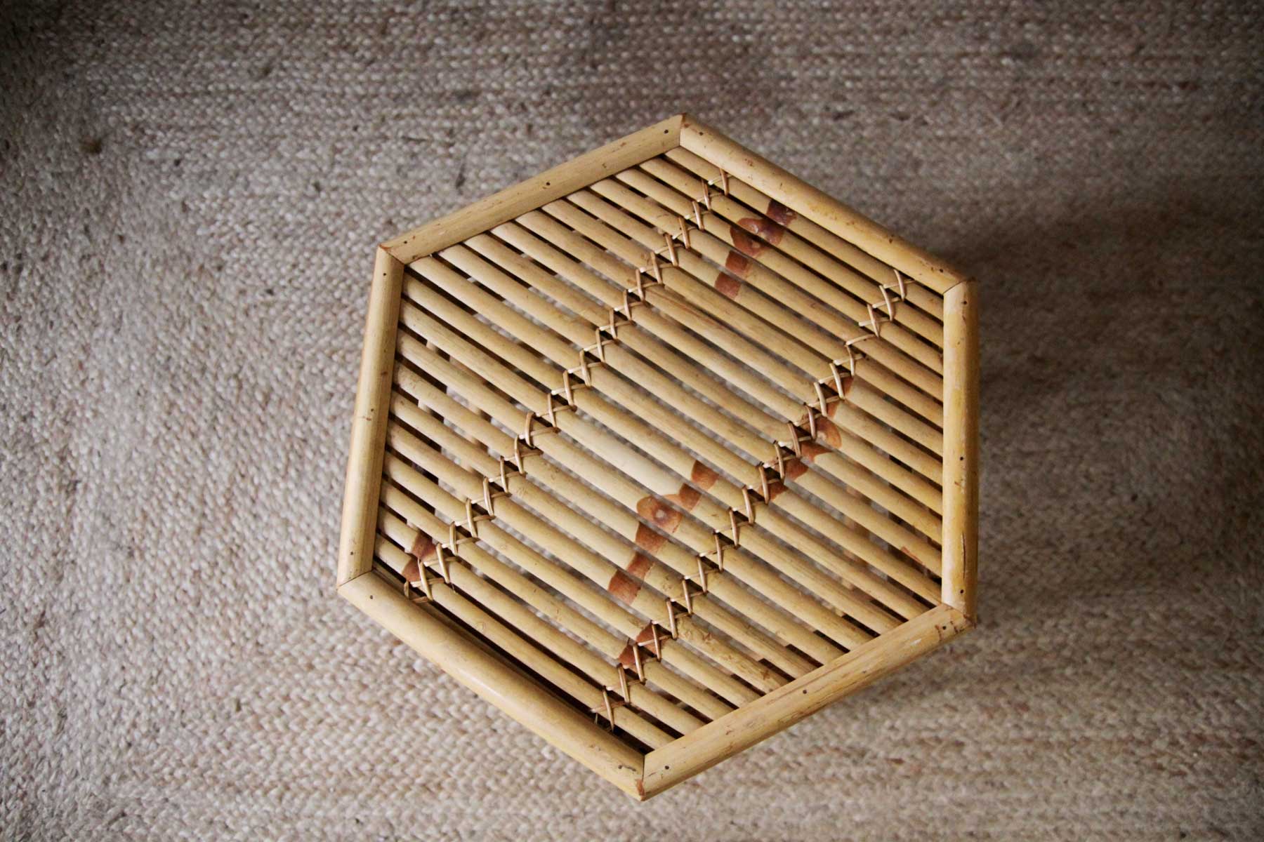 Octagonal bamboo table