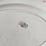 Plat ovale blanc en terre de fer Digoin et Sarreguemines