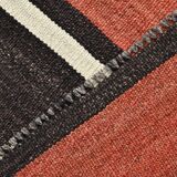 Light Red & Dark Brown Striped Kilim Rug, 168x264Cm