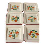 Set of 6 dessert plates Salins France
