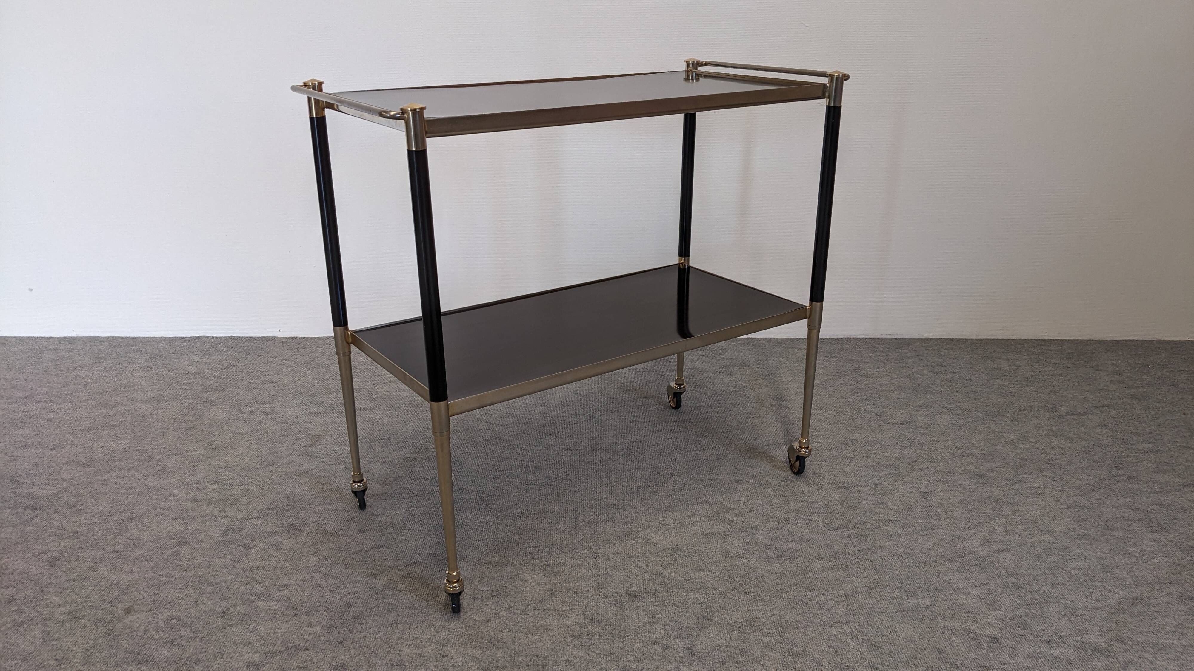 Table desserte moderniste à roulettes, Italie vers 1950