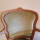 Pair of Louis XV style armchairs in cherry wood, upholstered in green velvet.