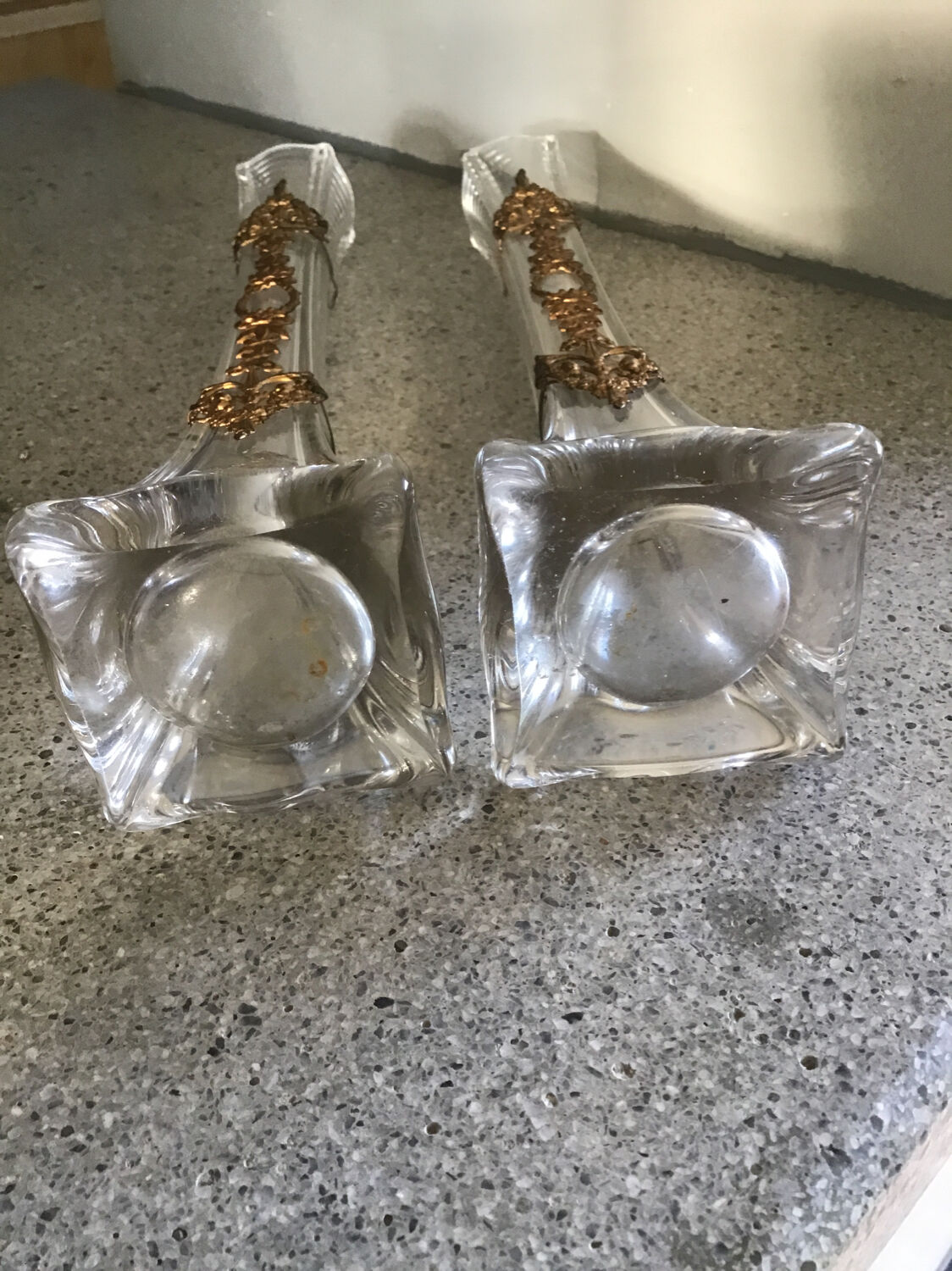 Paire de vases soliflore en verre