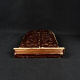 Florentine-style religious triptych in carved wood and gilded stucco, mid-20th century