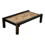 Roger Capron, rare, large coffee table with character decorations.