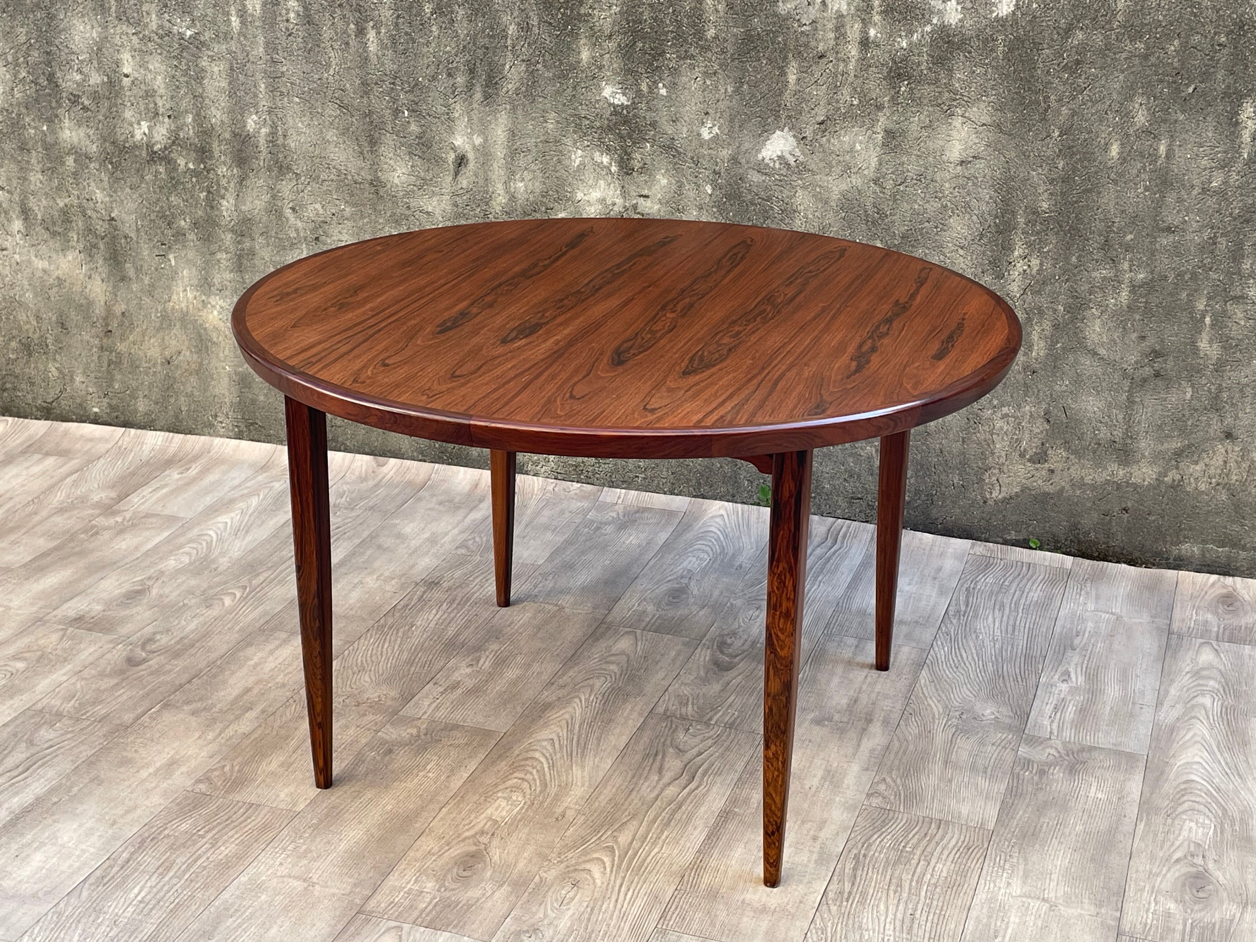 Table scandinave extensible en palissandre, 1960s