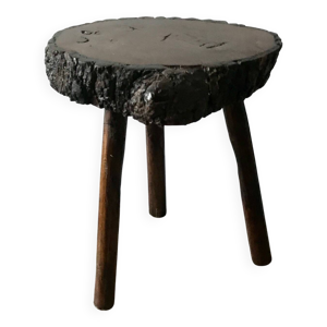 tabouret bois art brut