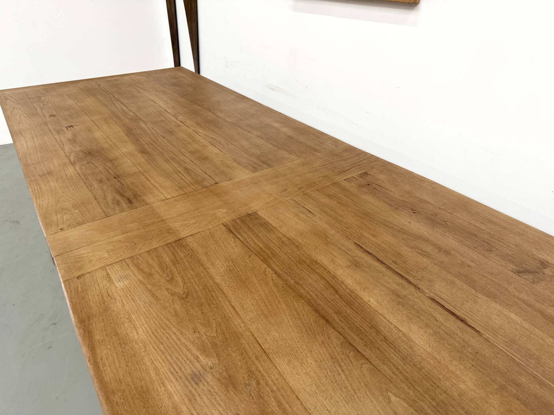 XXL farmhouse table in solid oak 350 cm - Reconstruction Style - 1950s