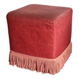 60s pink velvet pouf