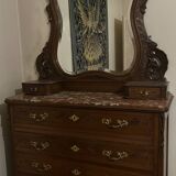 Antique chest of drawers with mirror