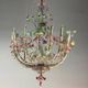 Large Venetian Rezzonico chandelier in multi-colored Murano glass, circa 1920