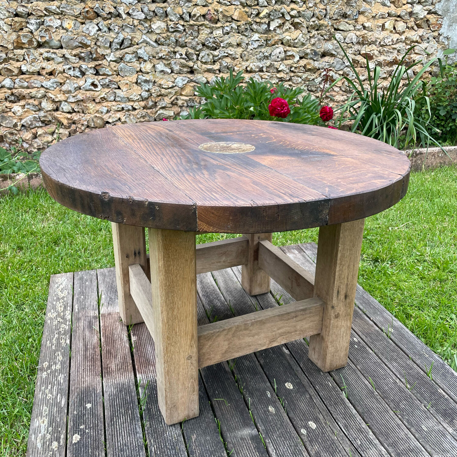 Table basse industrielle en chêne massif Selency