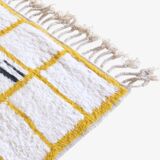 Tapis Contemporain Jaune et Blanc - 266 x 215 cm