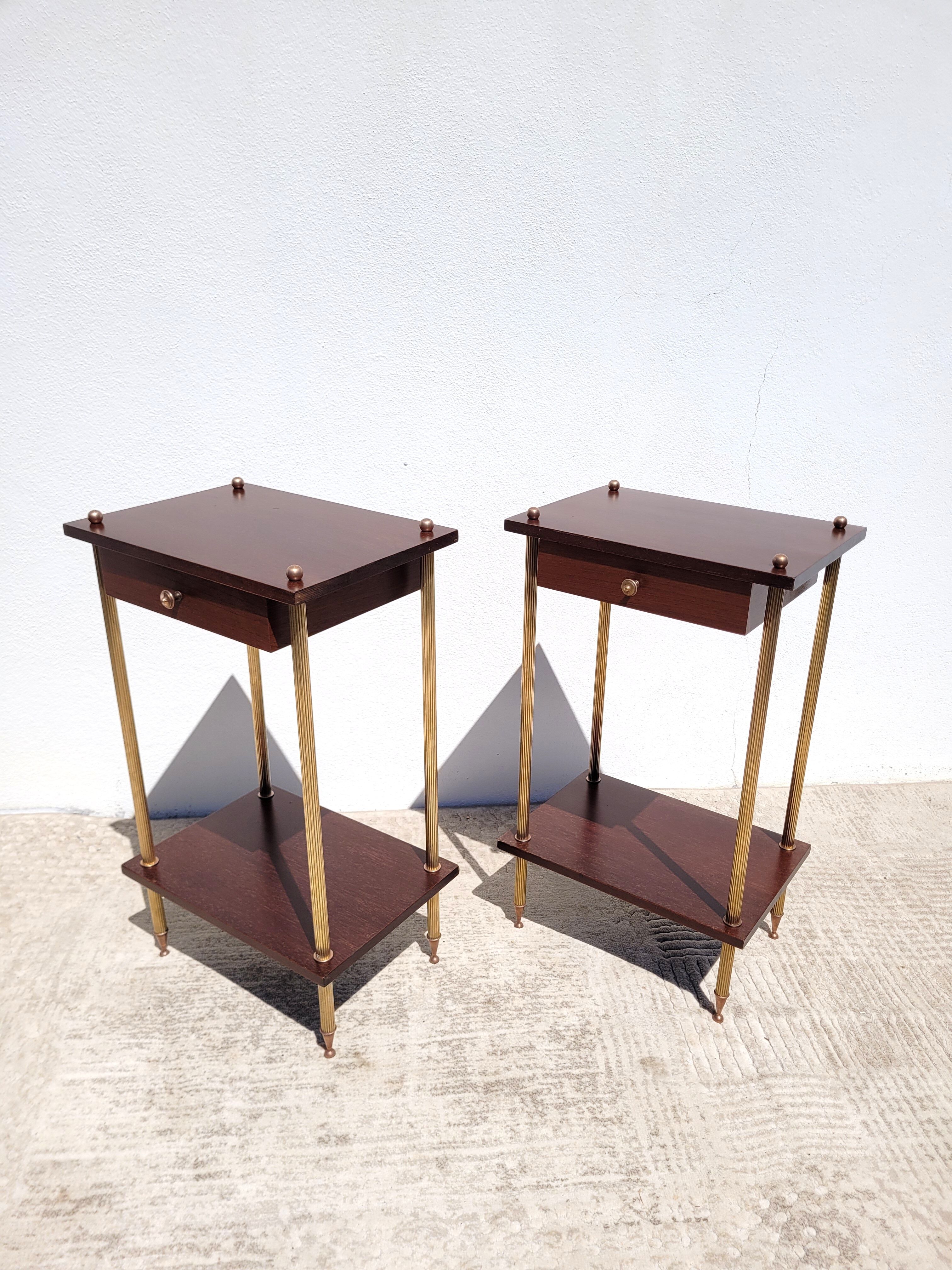 Pair bedside tables 1950