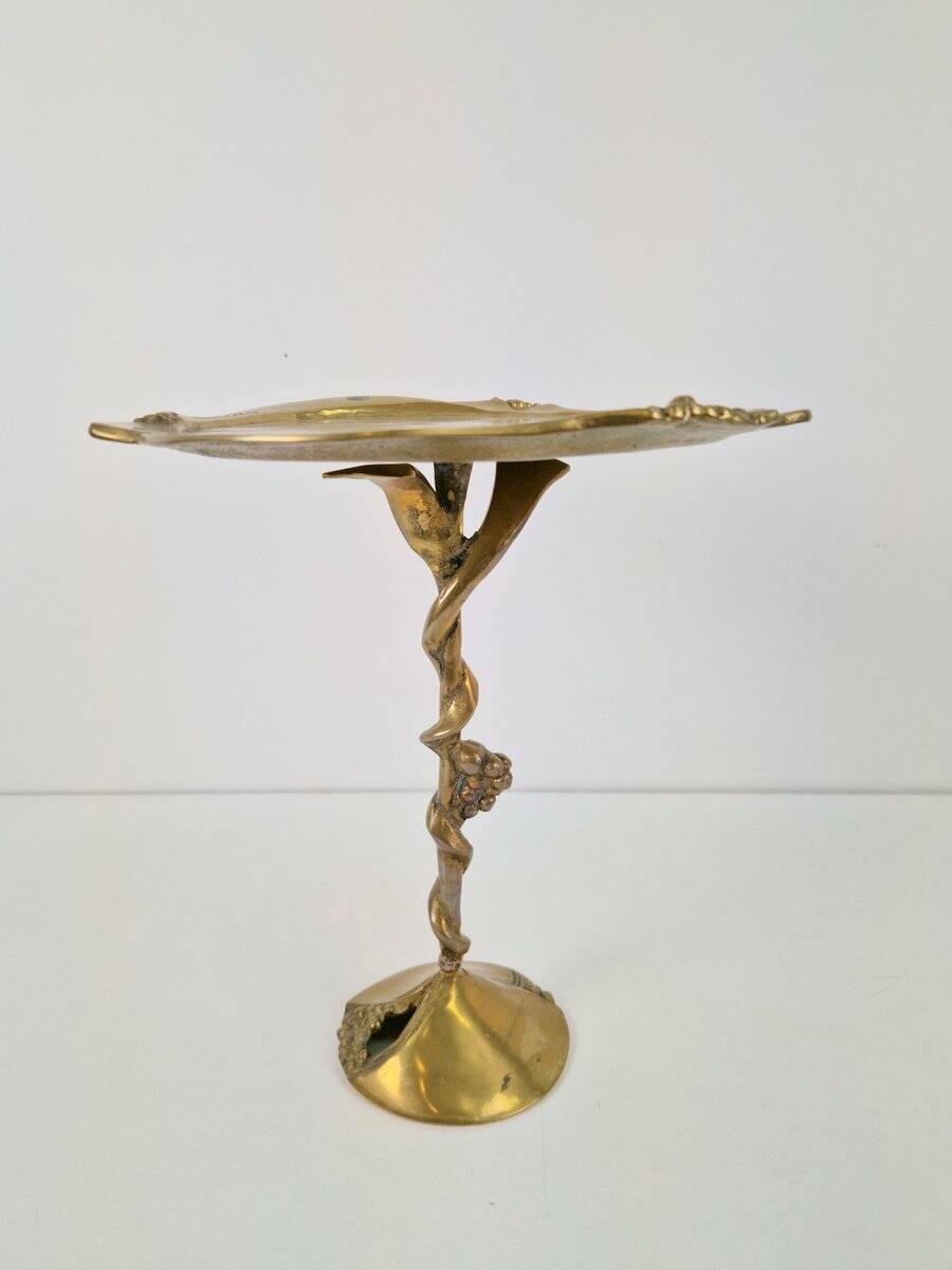 Brutalist Brass Amadeo Petit-Four Dish by Kurt Jesch for Fratelli Tonini, 1970s