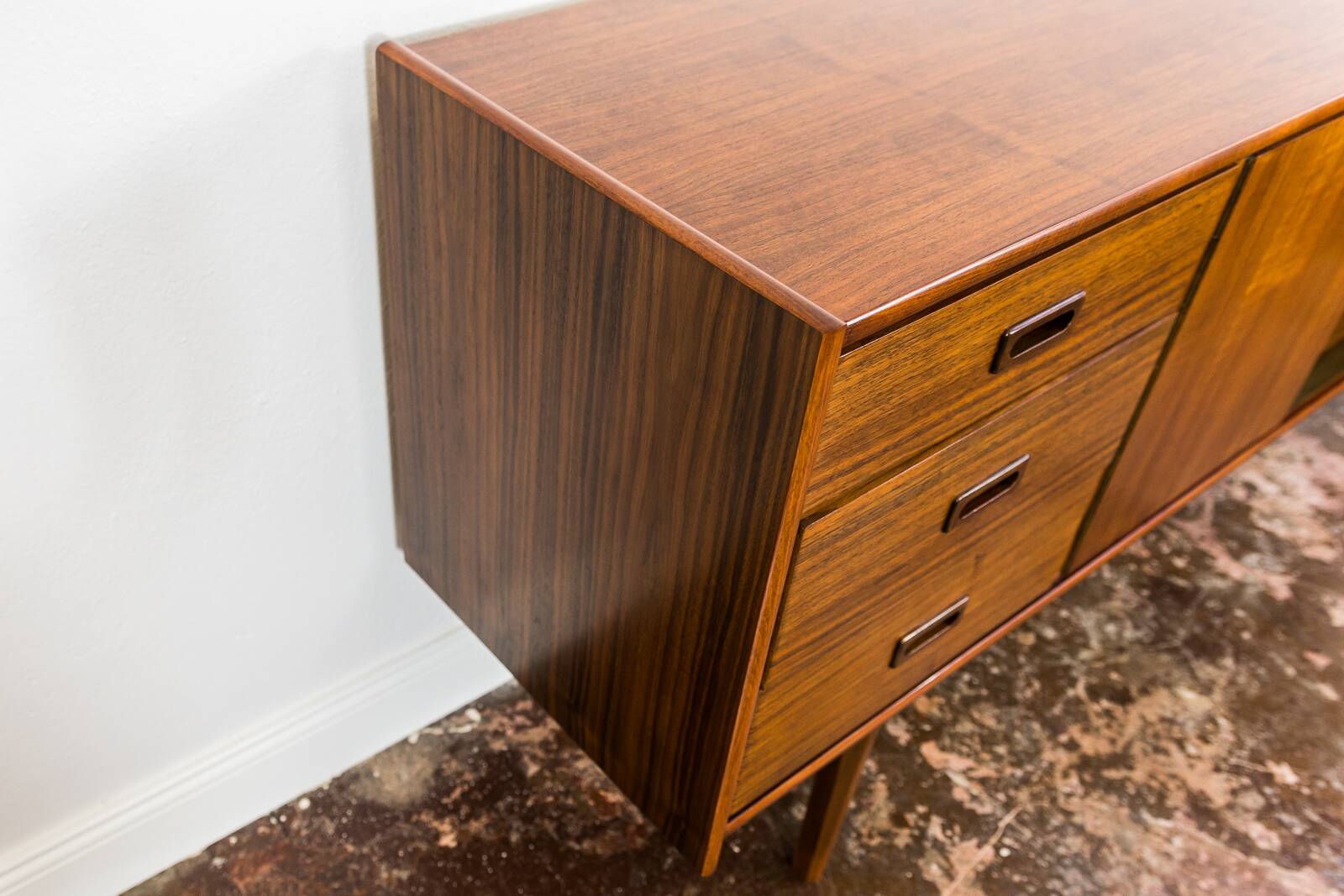 Vintage Walnut Sideboard By Bfm, 1960s, Poland