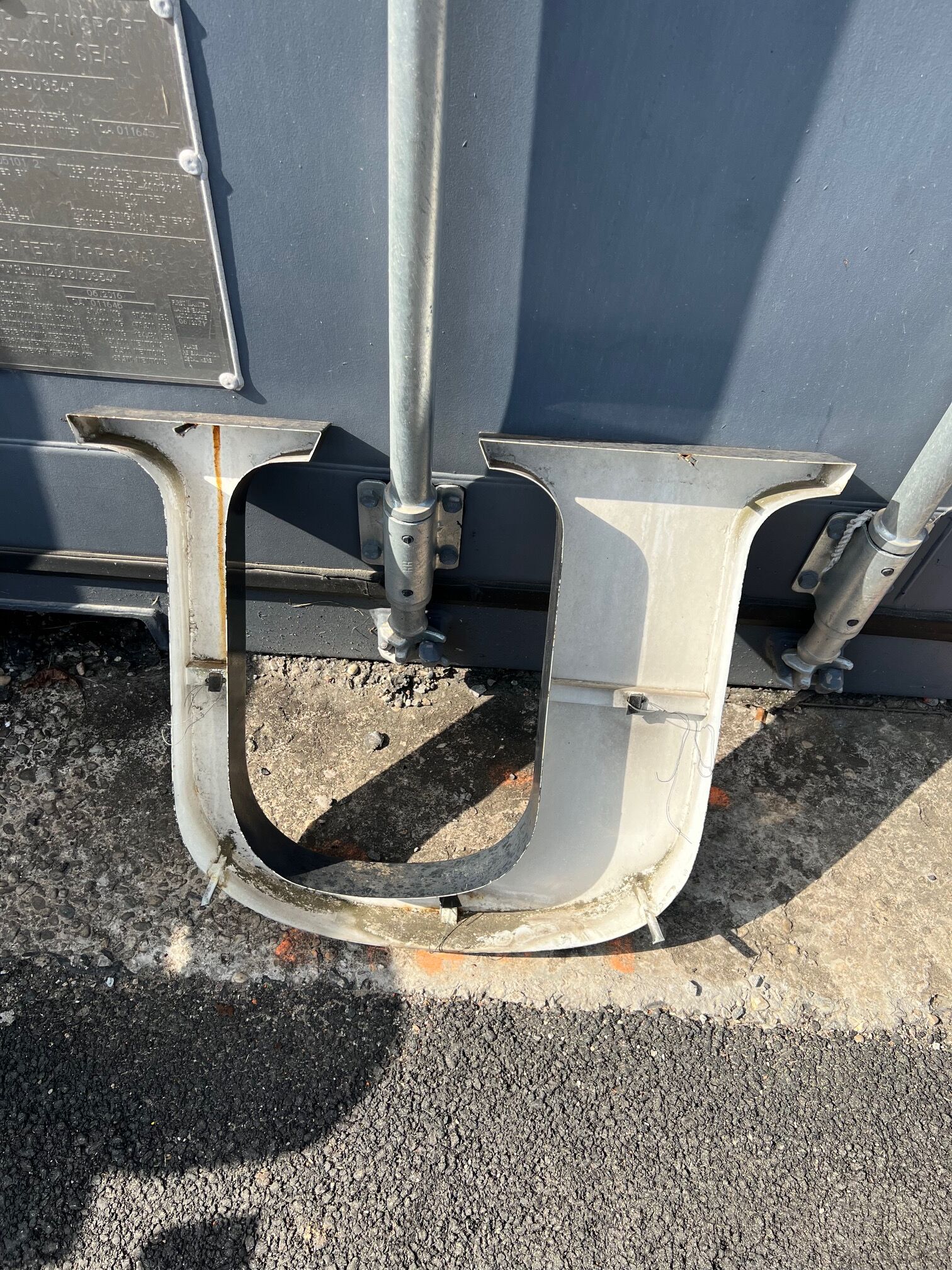 Letter u in galvanized metal