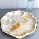 Mother-of-pearl and brass tray