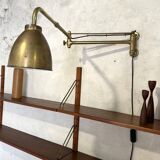 Vintage brass articulated wall lamp Scandinavian style