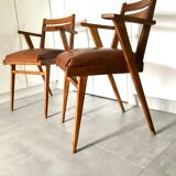 Pair of bridge armchairs 60s