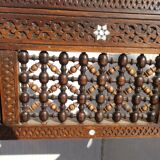 Old Syrian bench wood and mother-of-pearl ethnic bench